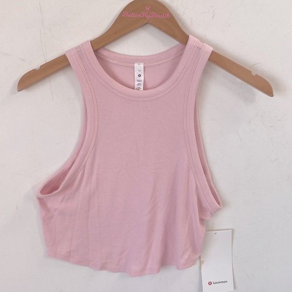 (A9) Lululemon Hold Tight Cropped Tank Top, Flush Pink, Size 12, NWT - Picture 6 of 9